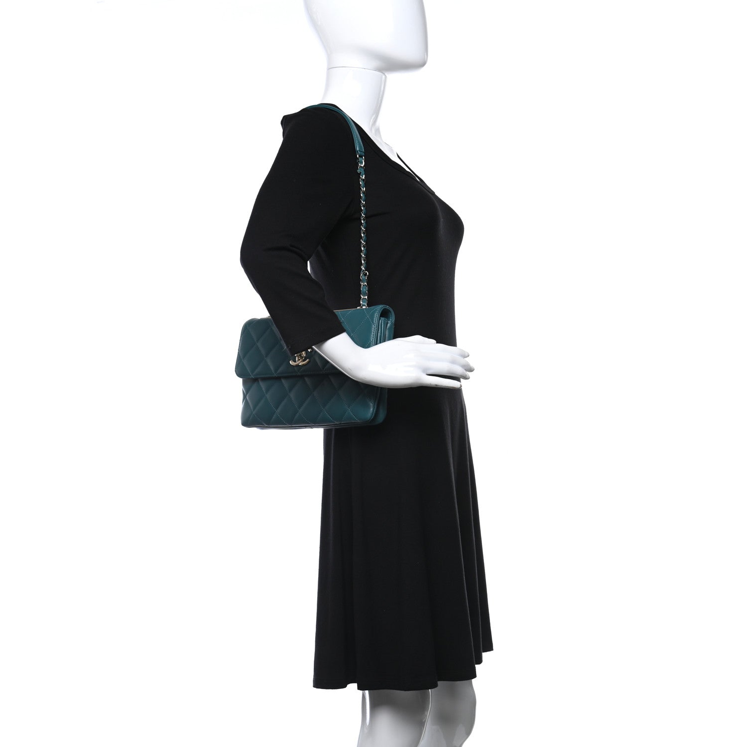 Chanel Lambskin Quilted Medium Trendy CC Flap Dark Green 3 of 11