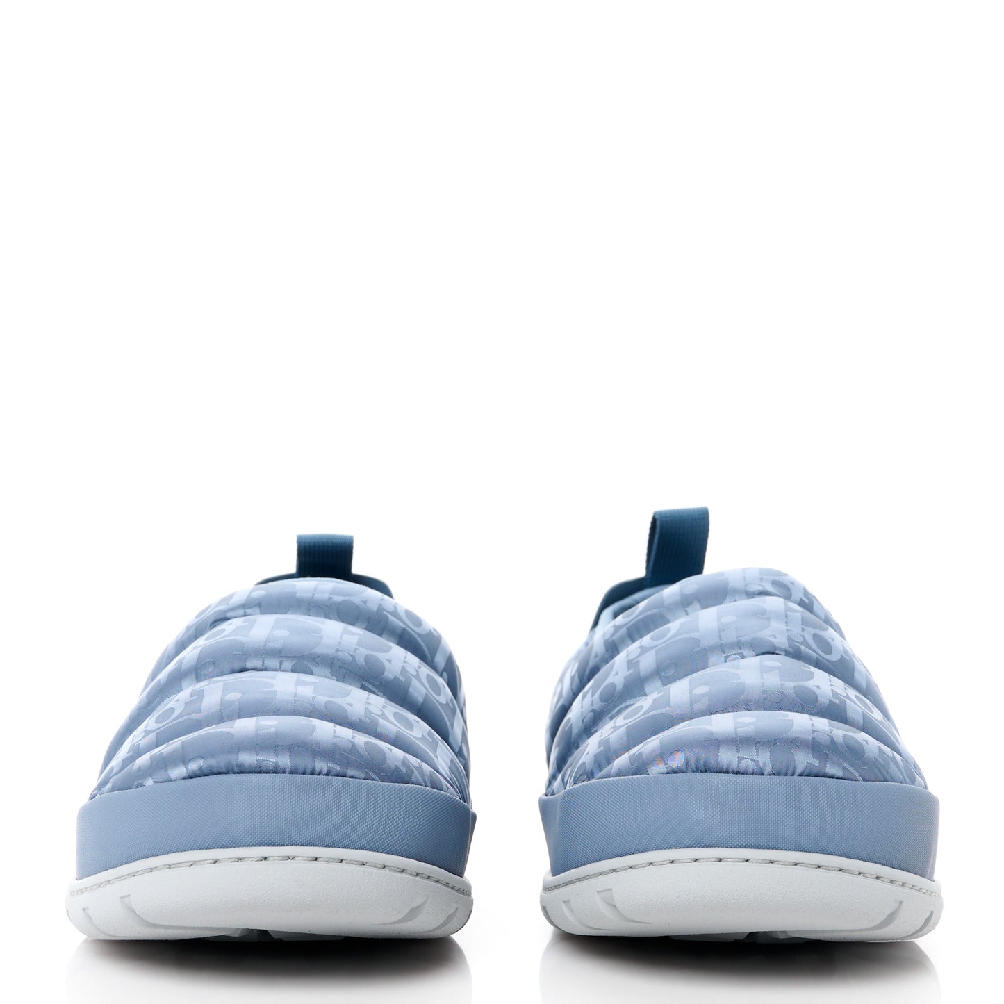 Nylon Oblique Mens Puffy Slippers 42 Blue