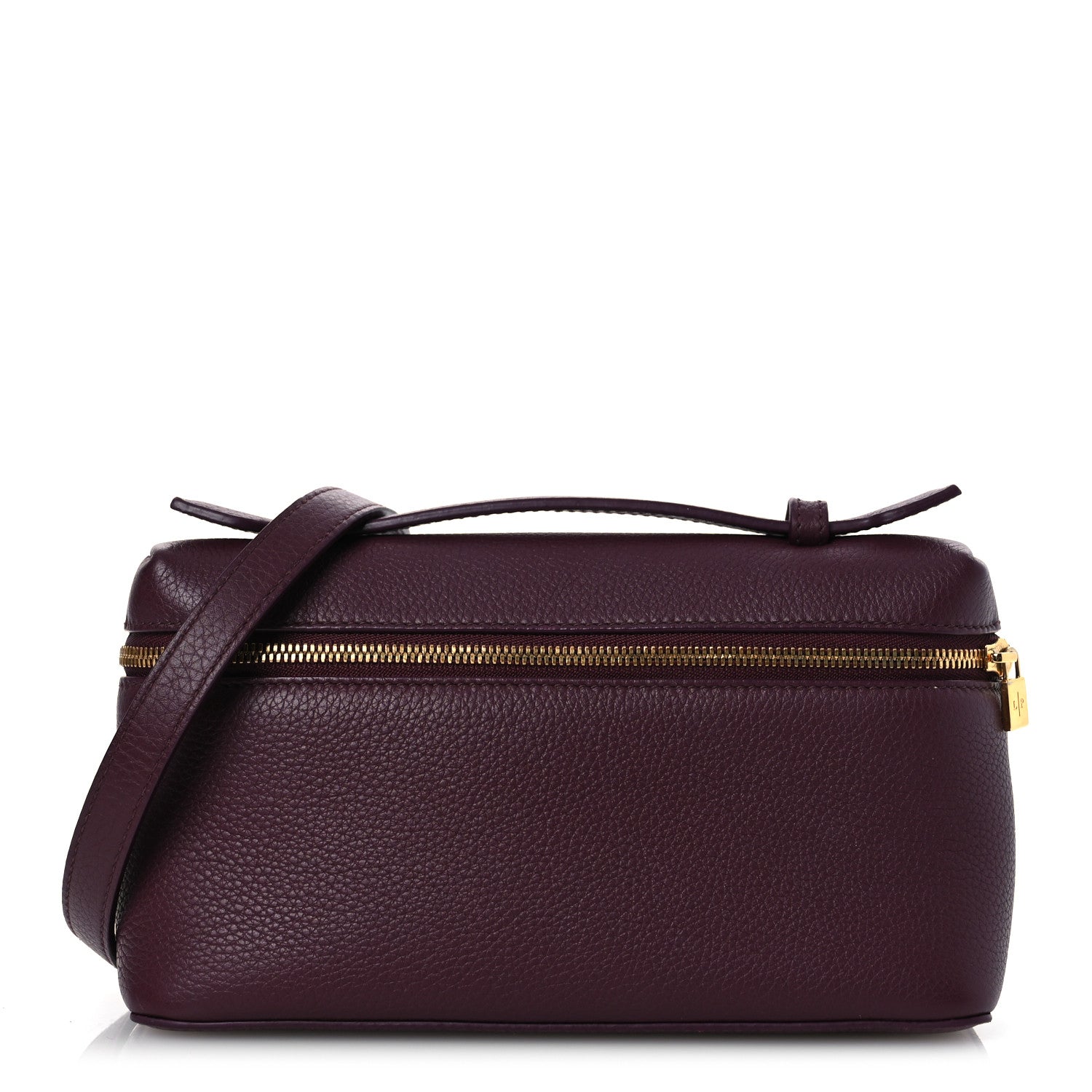 Loro Piana Grained Calfskin L19 Extra Pocket Pouch Azuki Beans 1 of 12