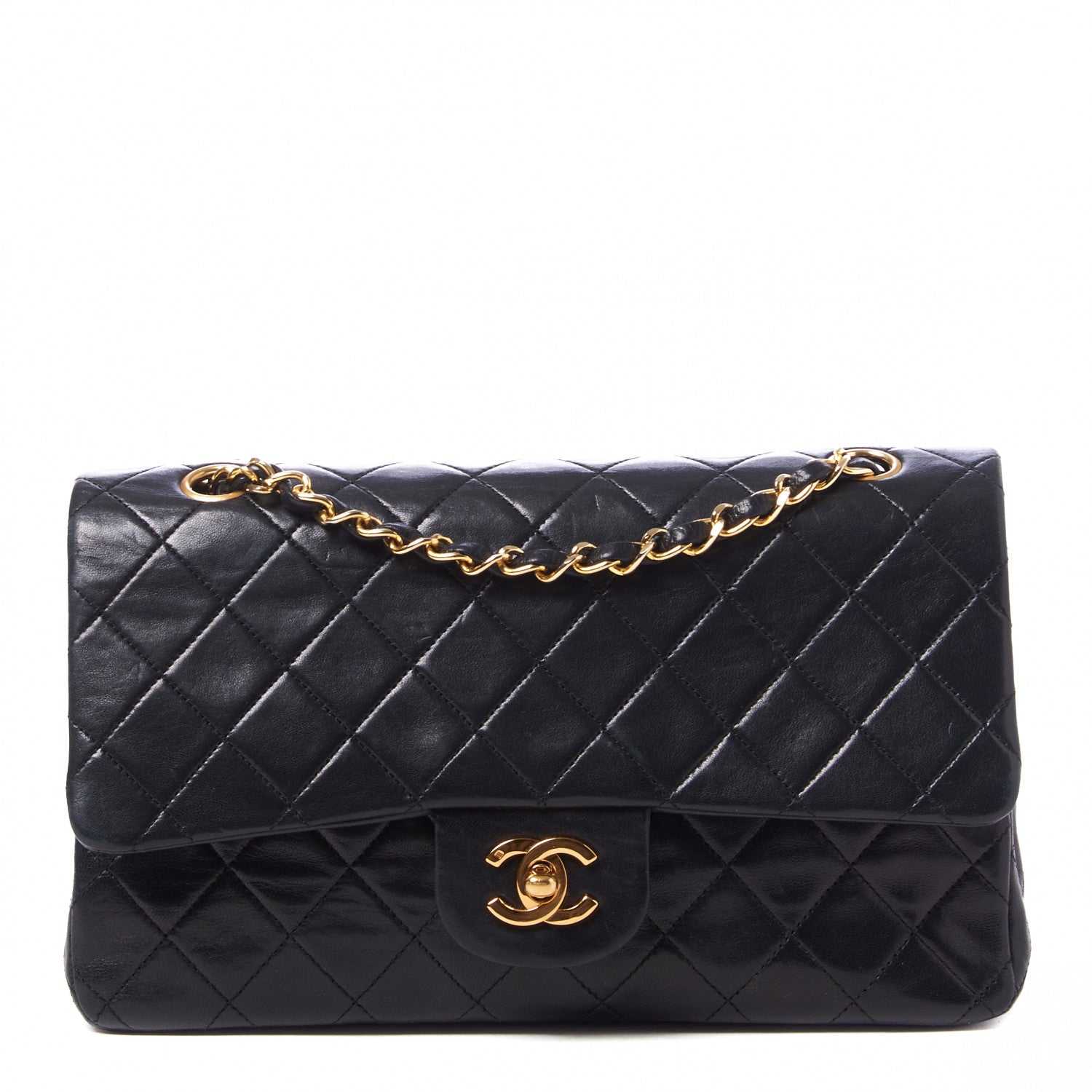 Chanel Lambskin Quilted Medium Double Flap Black 1 of 9