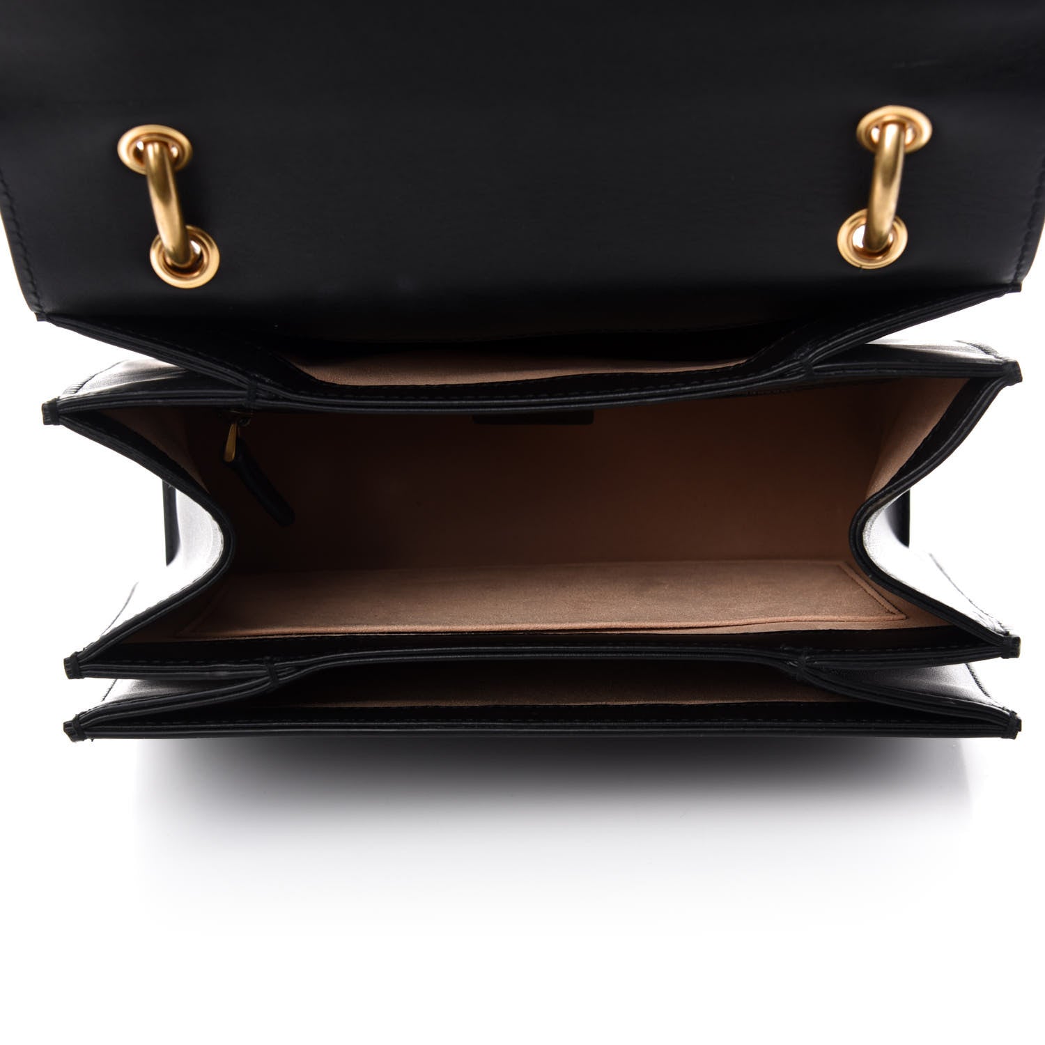 Gucci Calfskin Sylvie Web Small Queen Margaret Top Handle Bag Black 5 of 11