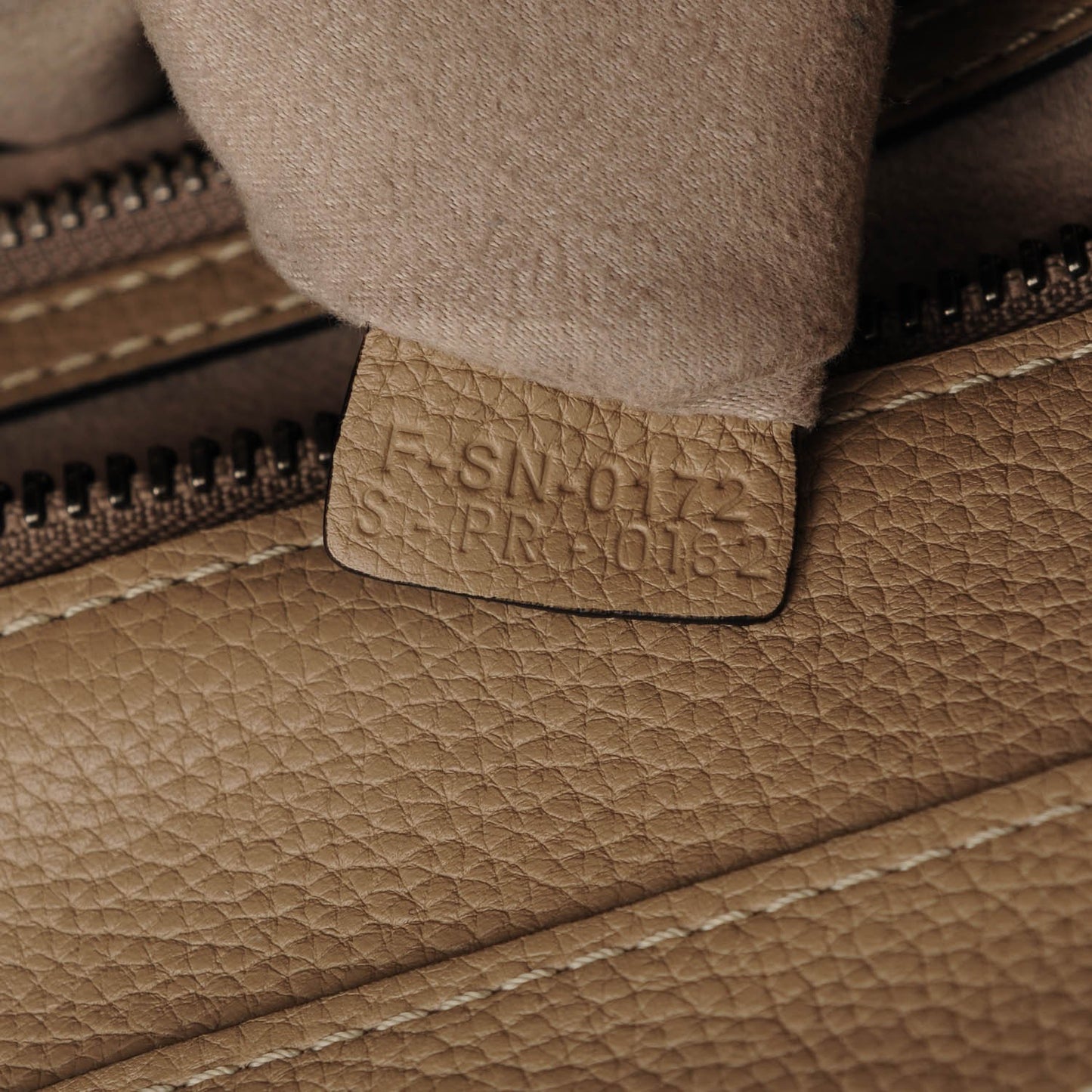 Drummed Calfskin Mini Luggage Dune