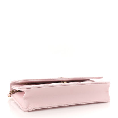 Chanel Caviar Quilted Wallet on Chain WOC Light Pink 4 of 10