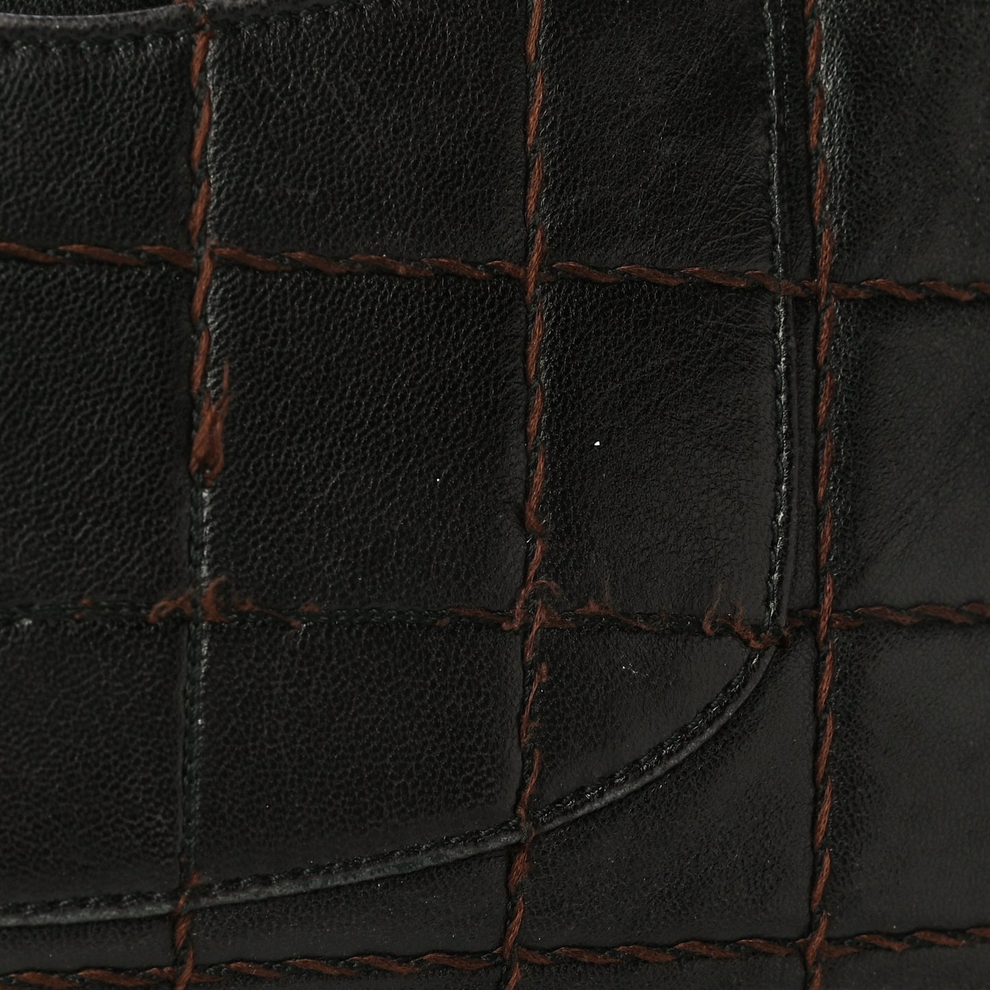 Lambskin Quilted Chocolate Bar Camera Case Black