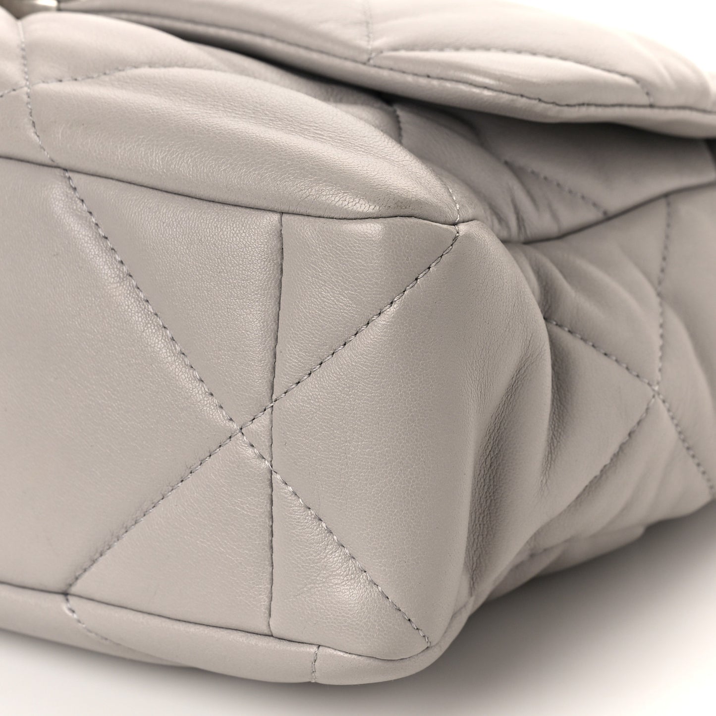 Lambskin Quilted Large Chanel 19 Flap Grey