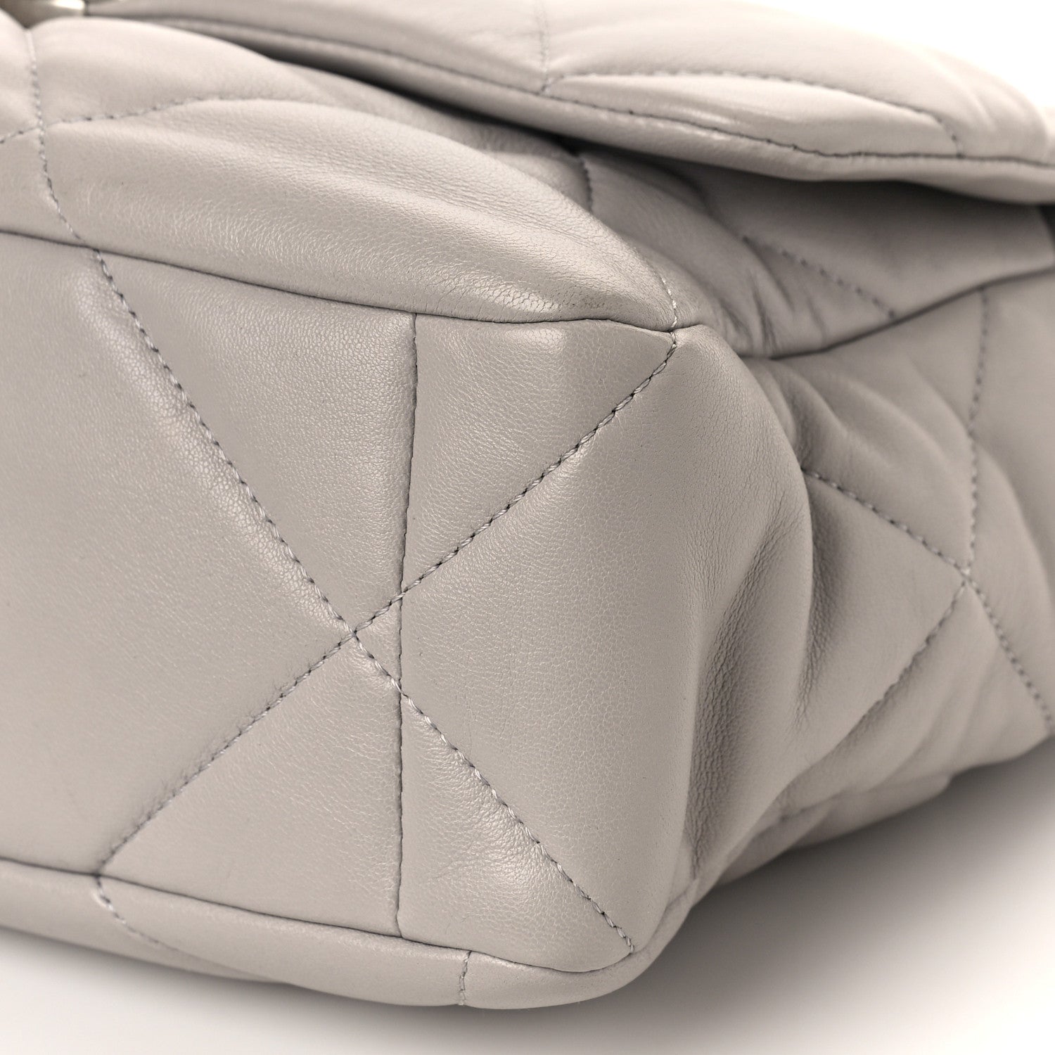 Chanel Lambskin Quilted Large Chanel 19 Flap Grey 9 of 9
