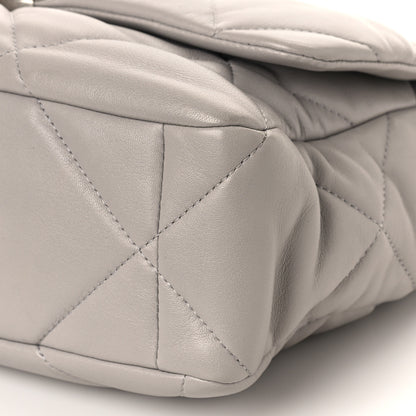 Chanel Lambskin Quilted Large Chanel 19 Flap Grey 9 of 9