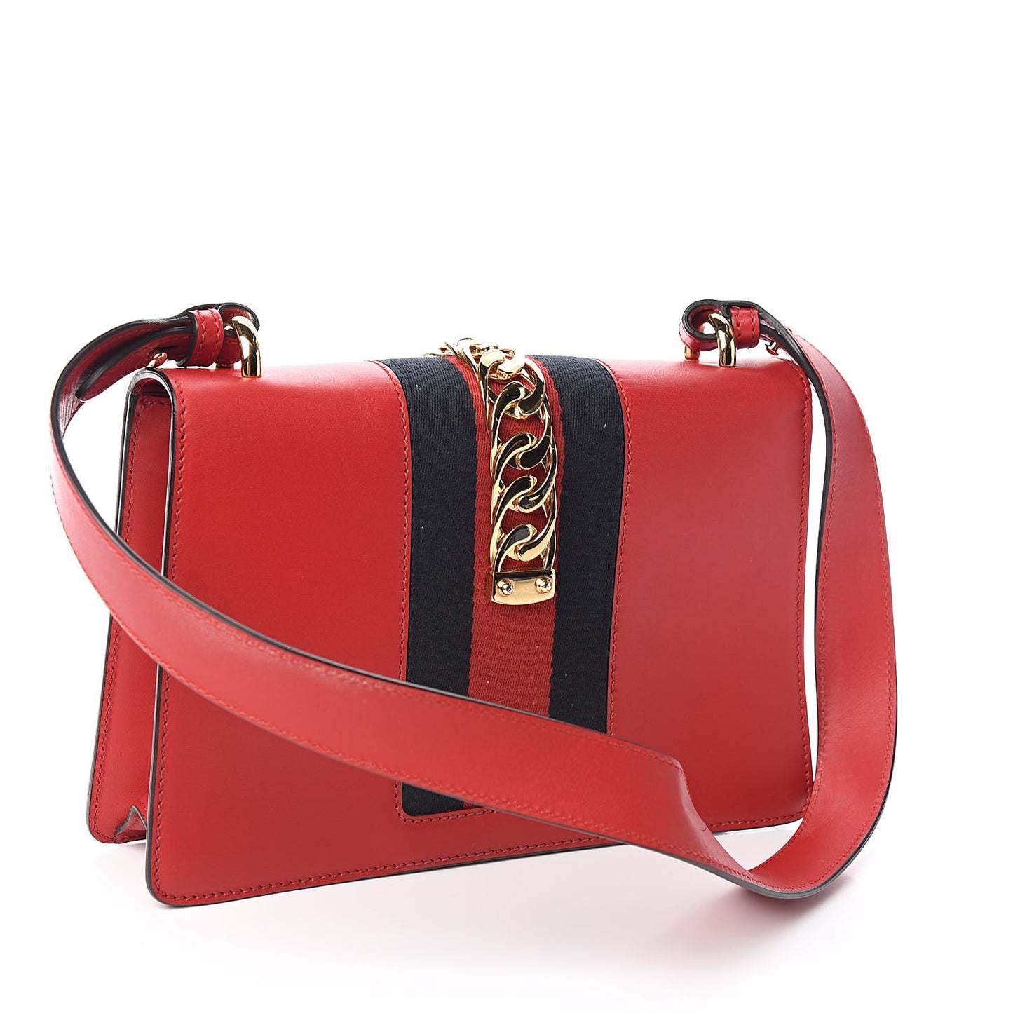 Calfskin Small Sylvie Shoulder Bag Hibiscus Red