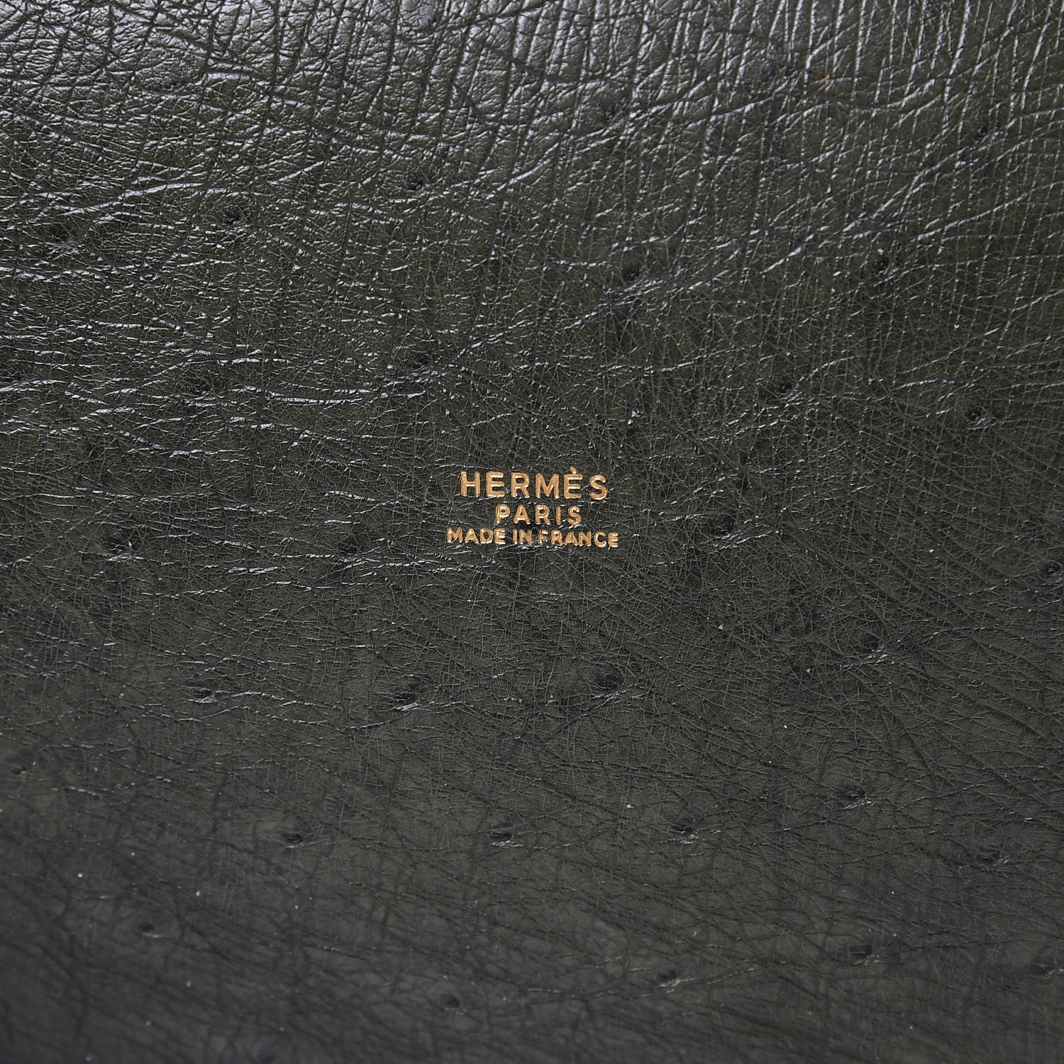 Hermes Ostrich Market Drawstring Bag 28 Vert Olive 6 of 15