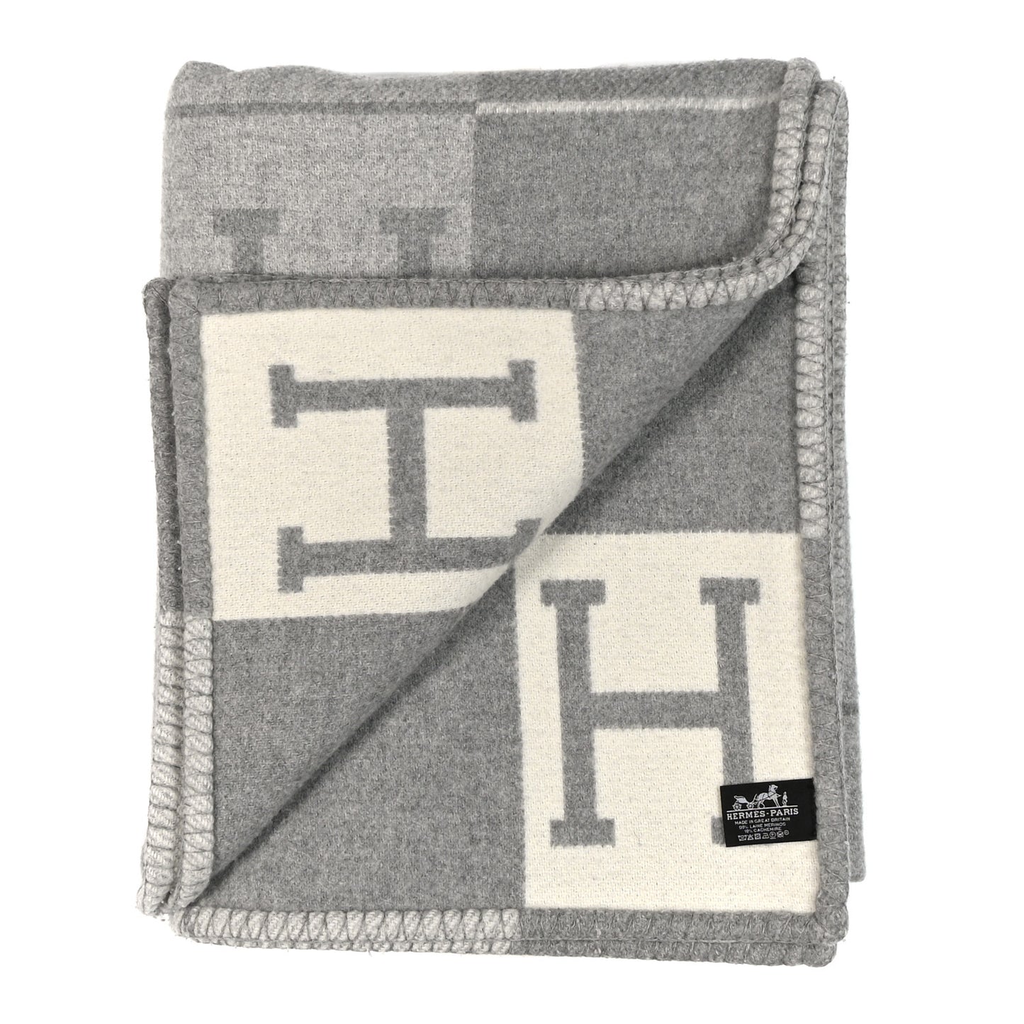 Wool Cashmere Avalon III Blanket Ecru Gris Clair
