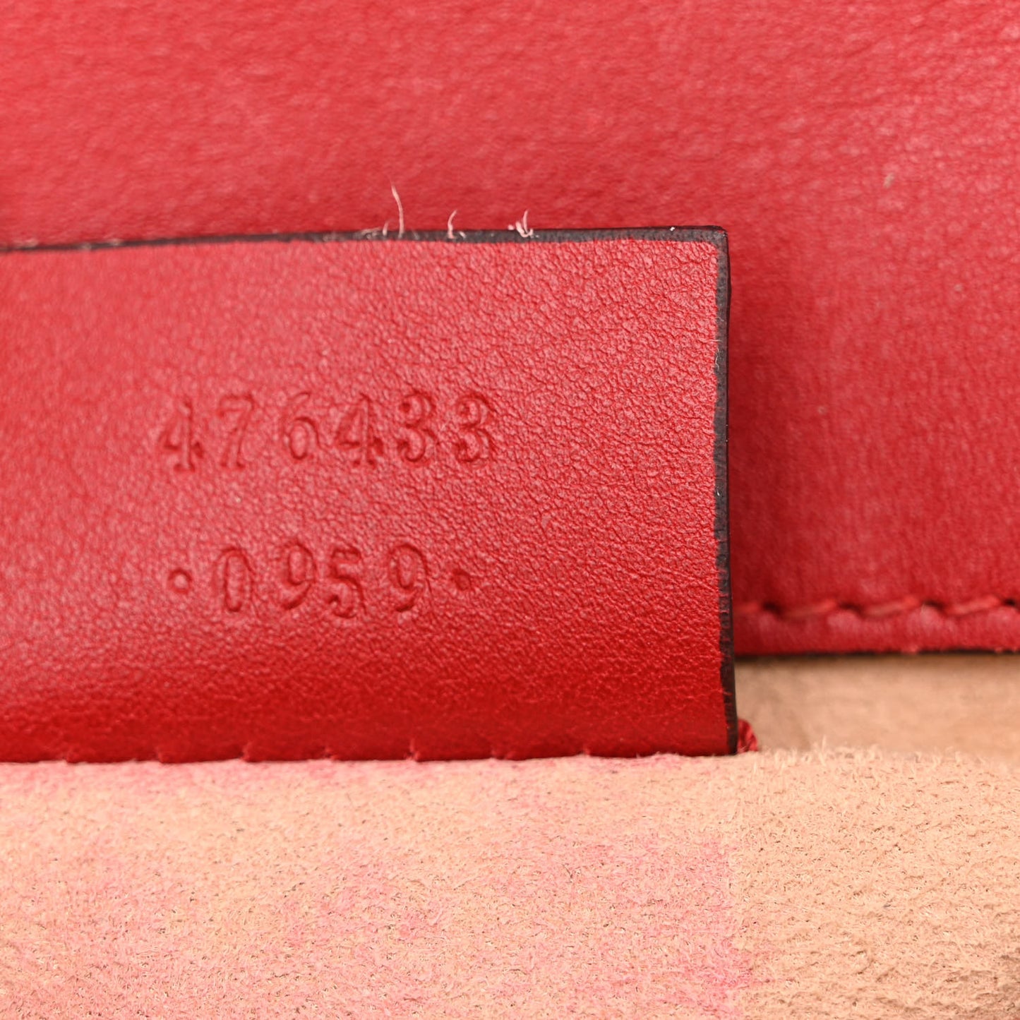 Calfskin Matelasse Super Mini GG Marmont Shoulder Bag Hibiscus Red