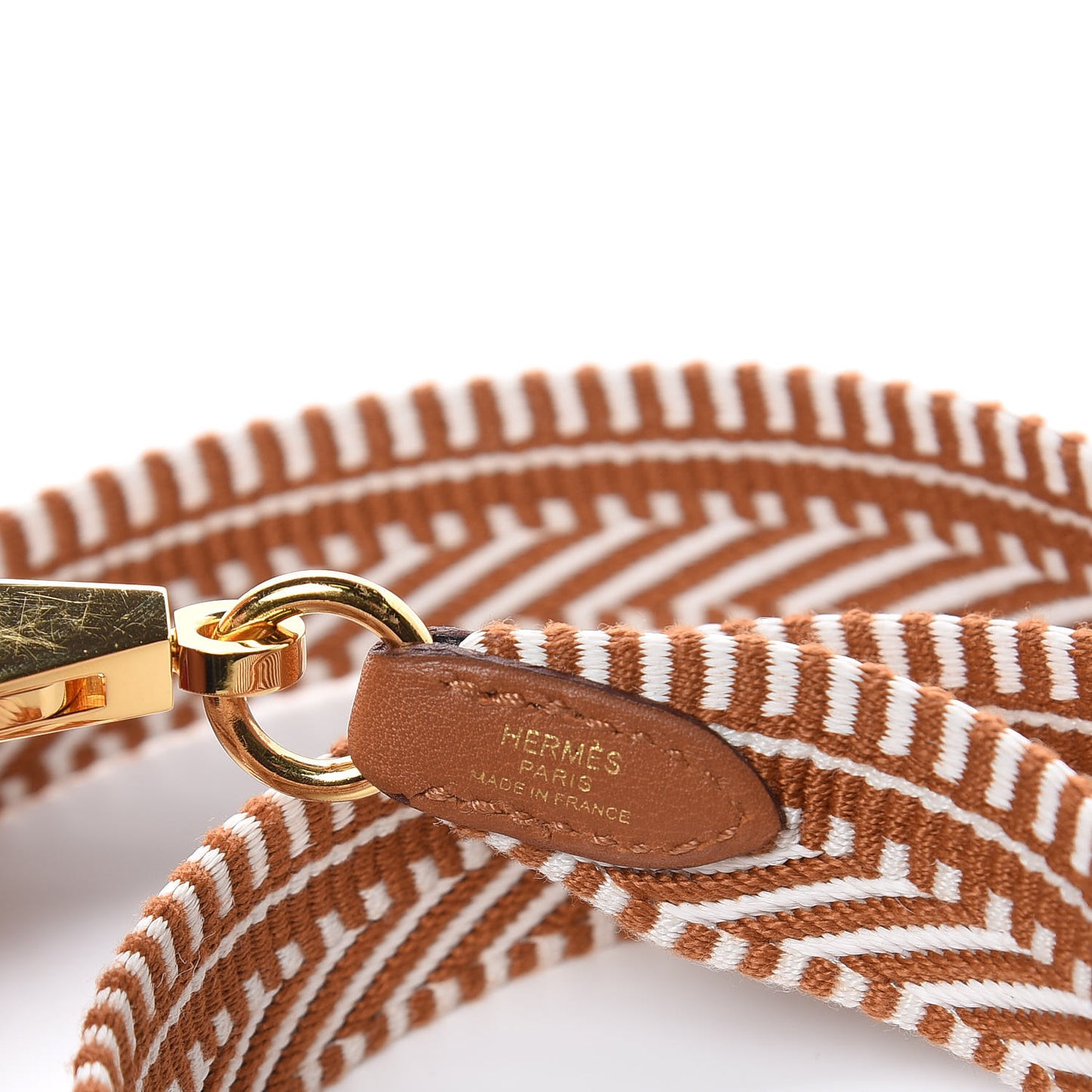 Toile Swift 25mm Sangle Cavale Shoulder Strap Ecru Beige Gold