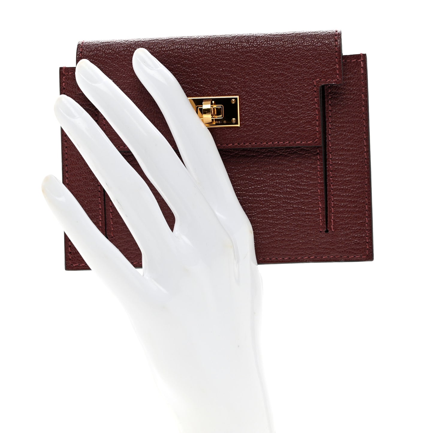Chevre Mysore Kelly Pocket Compact Wallet Rouge H