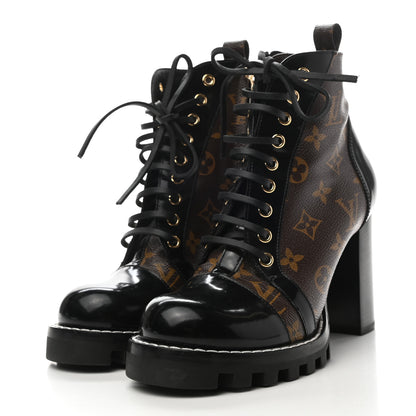 Louis Vuitton Patent Calfskin Monogram Star Trail Ankle Boots 39 Black 3 of 8