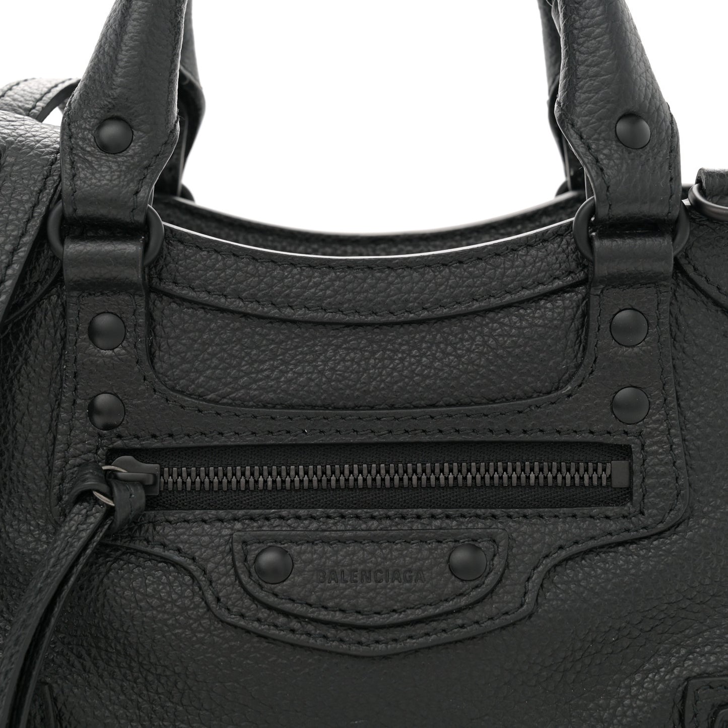 Grained Calfskin Neo Classic Black Hardware Mini City Black