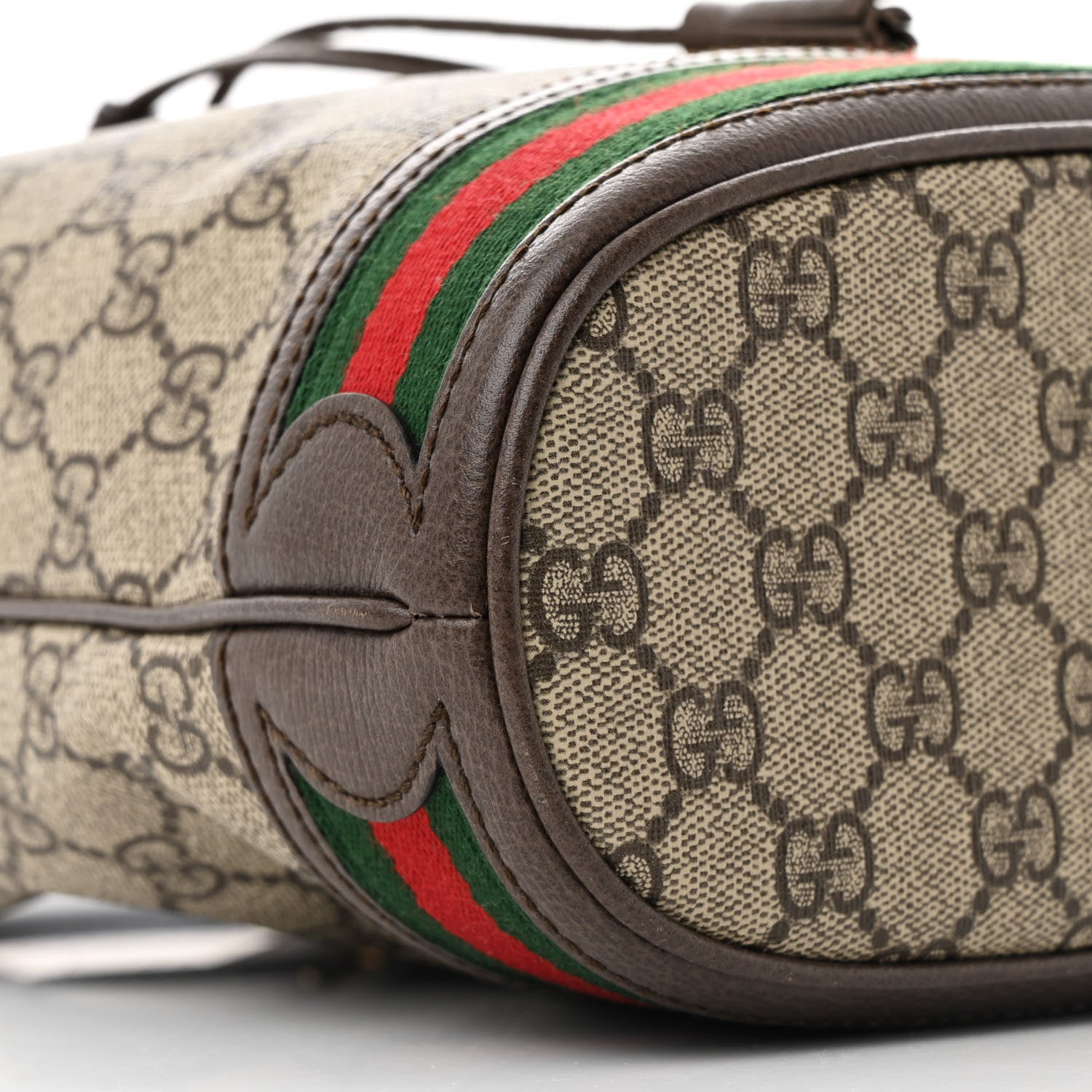 Gucci GG Supreme Monogram Web Small Ophidia Bucket Bag Brown 9 of 10