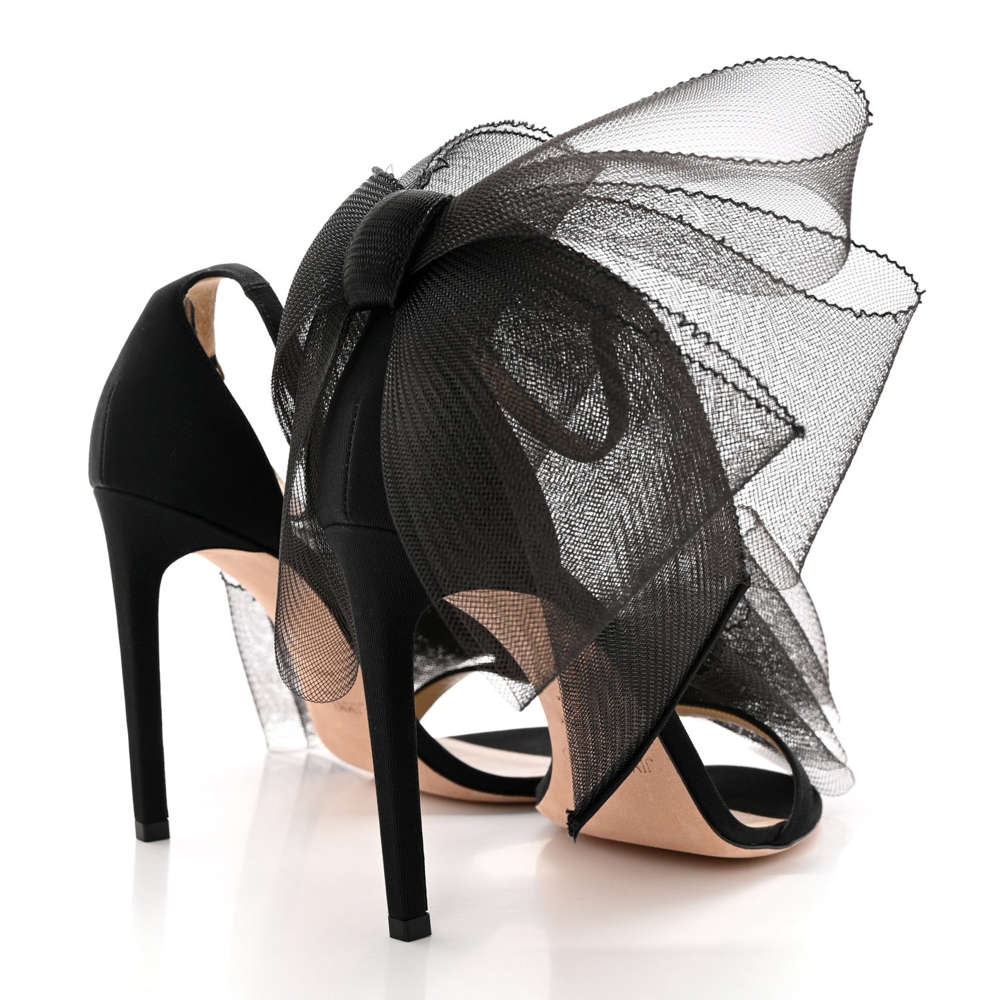 Grosgrain Aveline Bow 100 Sandals 38.5 Black