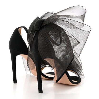 Jimmy Choo Grosgrain Aveline Bow 100 Sandals 38.5 Black 4 of 11