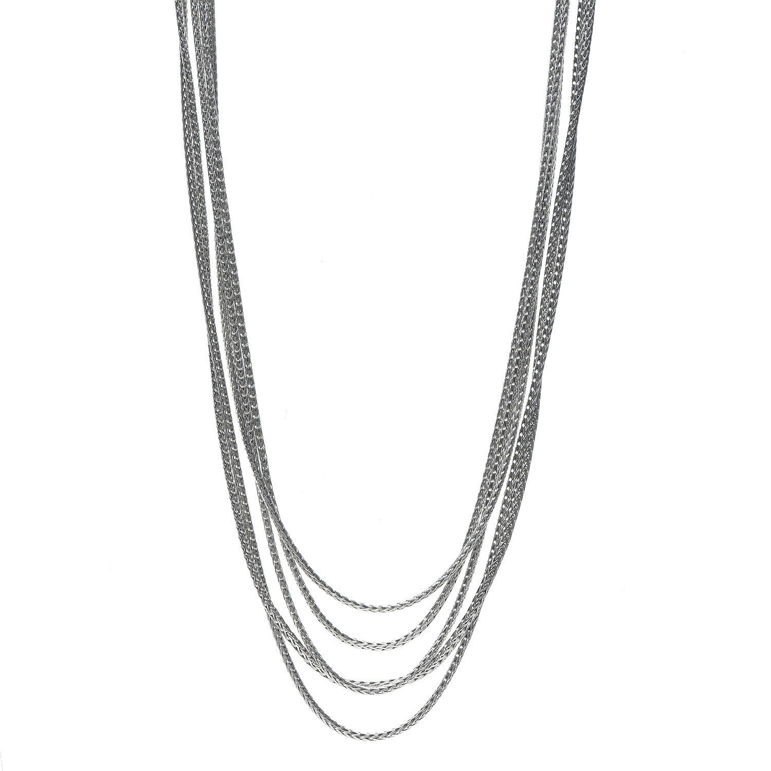 John Hardy Sterling Silver Classic Chain Bib Necklace 1 of 4