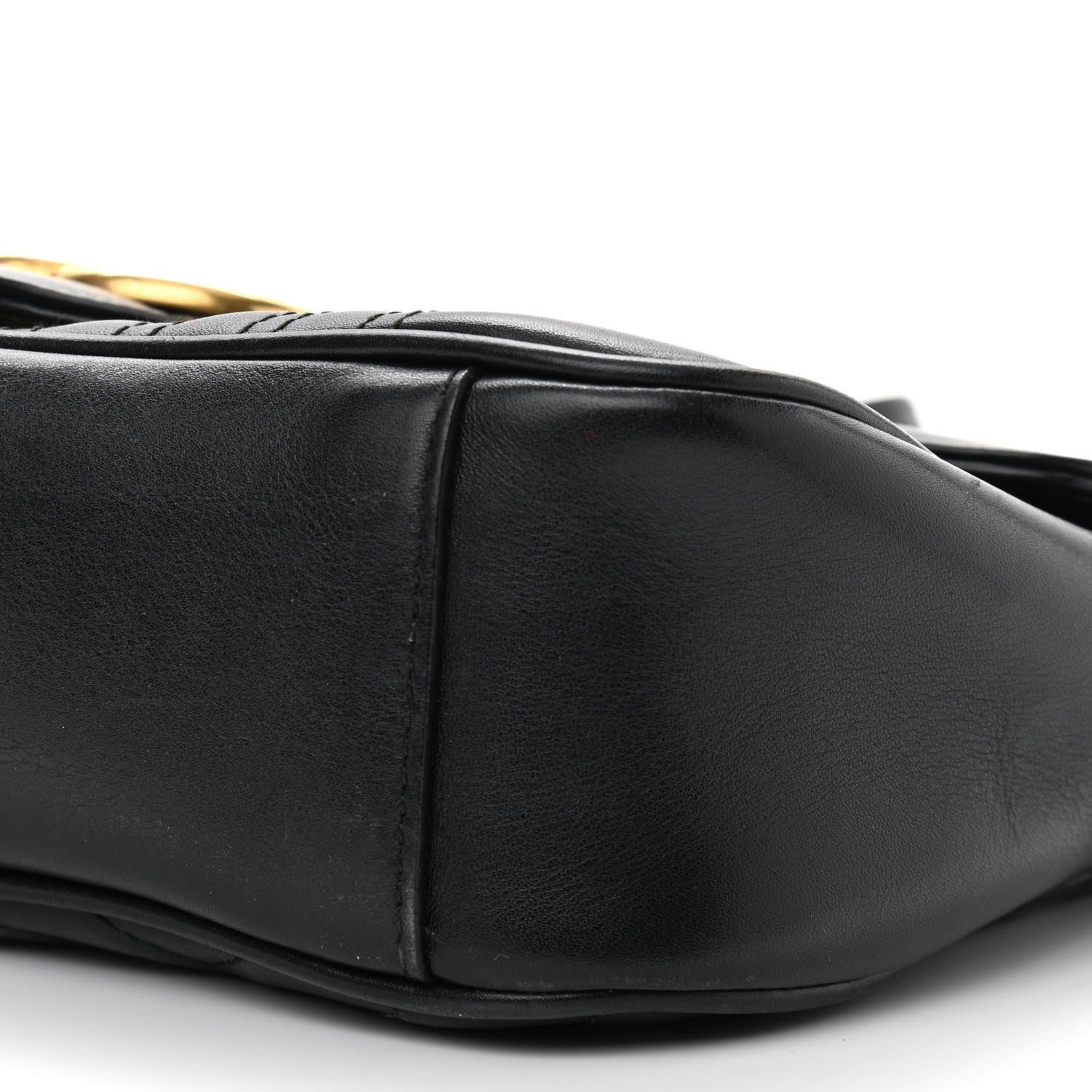 Gucci Calfskin Matelasse Small GG Marmont Shoulder Bag Black 10 of 11
