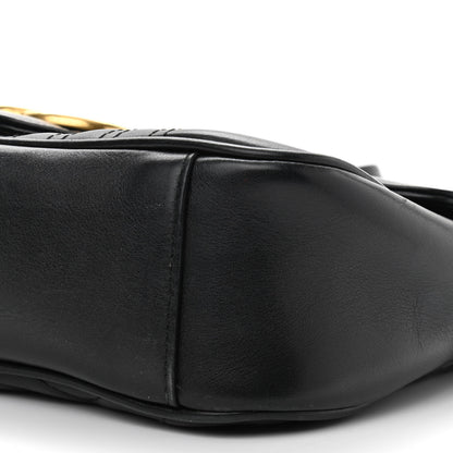 Gucci Calfskin Matelasse Small GG Marmont Shoulder Bag Black 10 of 11
