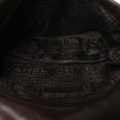 Chanel Lambskin Pleated CC Shoulder Bag Marron Fonce 5 of 10
