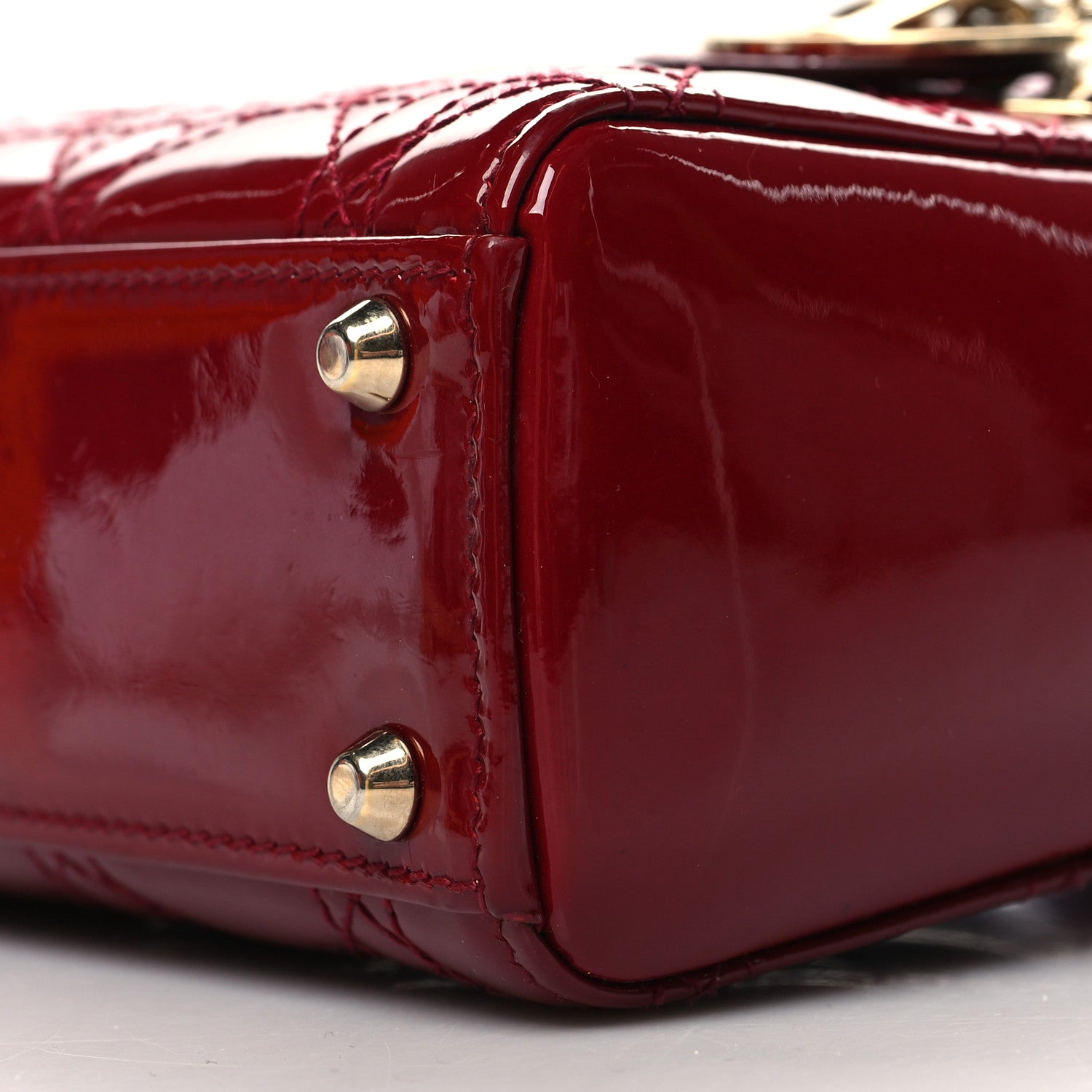 Christian Dior Patent Cannage Mini Lady Dior Red 10 of 11