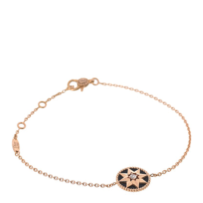 Christian Dior 18K Rose Gold Diamond Black Onyx Rose Des Vents Bracelet 1 of 6