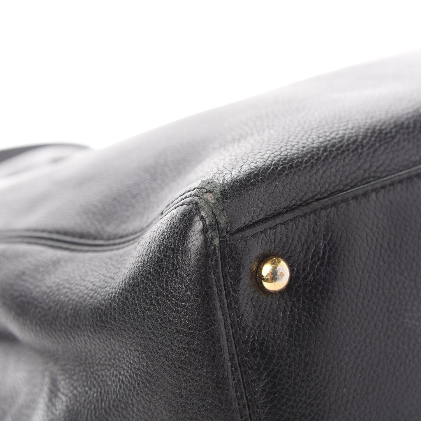 Calfskin Cerf Executive Shopper Tote Black