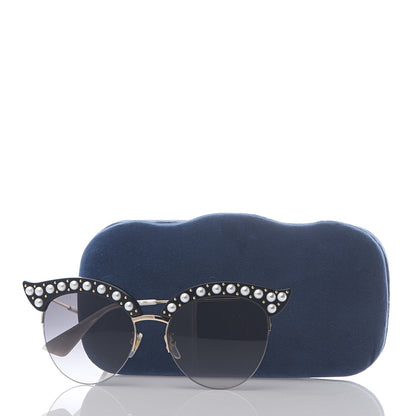 Gucci Pearl Cat Eye Sunglasses GG0212S Black 7 of 7