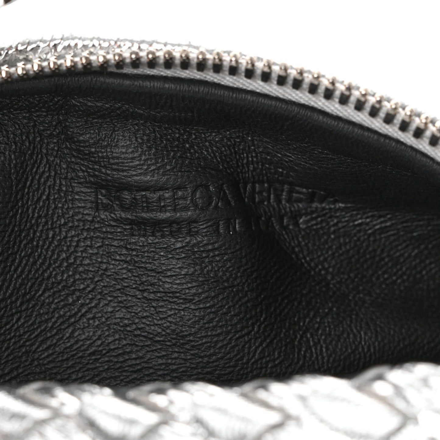 Metallic Nappa Intrecciato Mini Jodie Silver