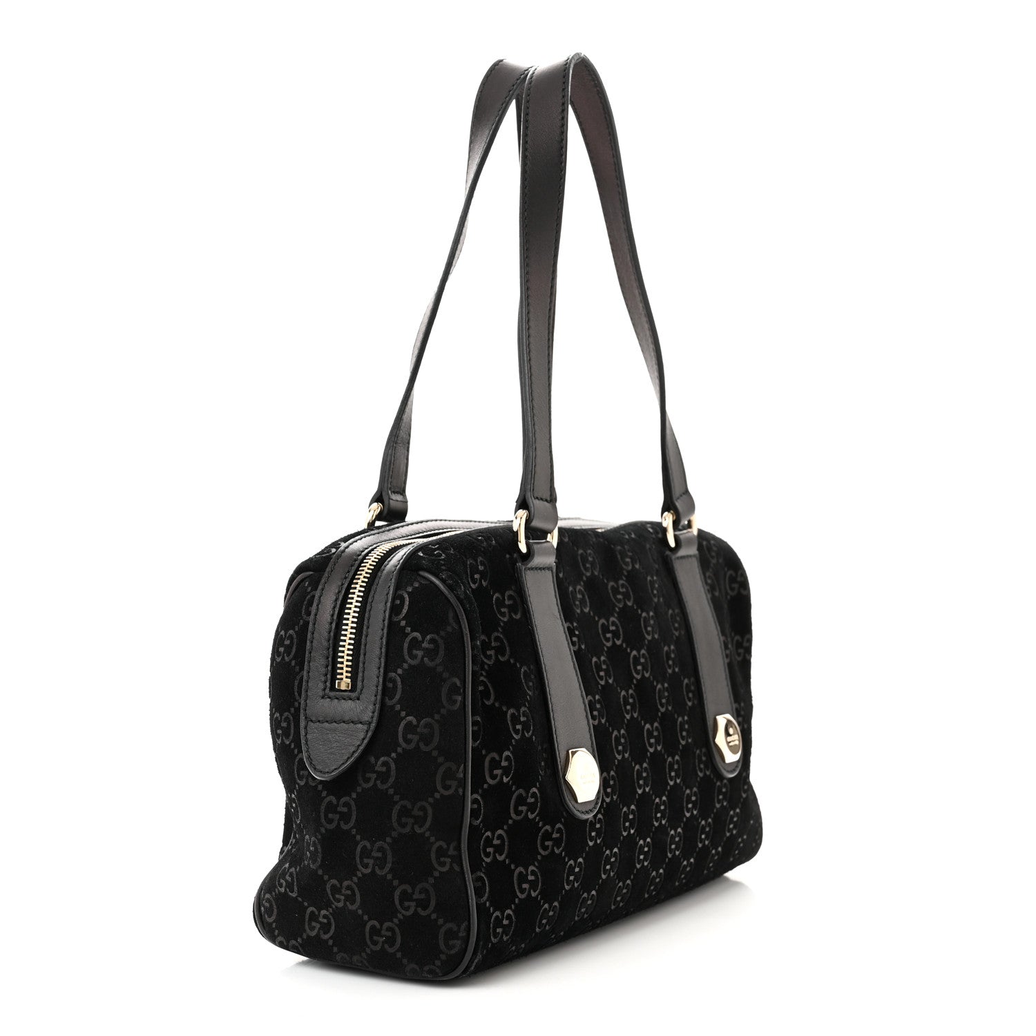 Gucci Guccissima Suede Charmy Boston Black 3 of 10