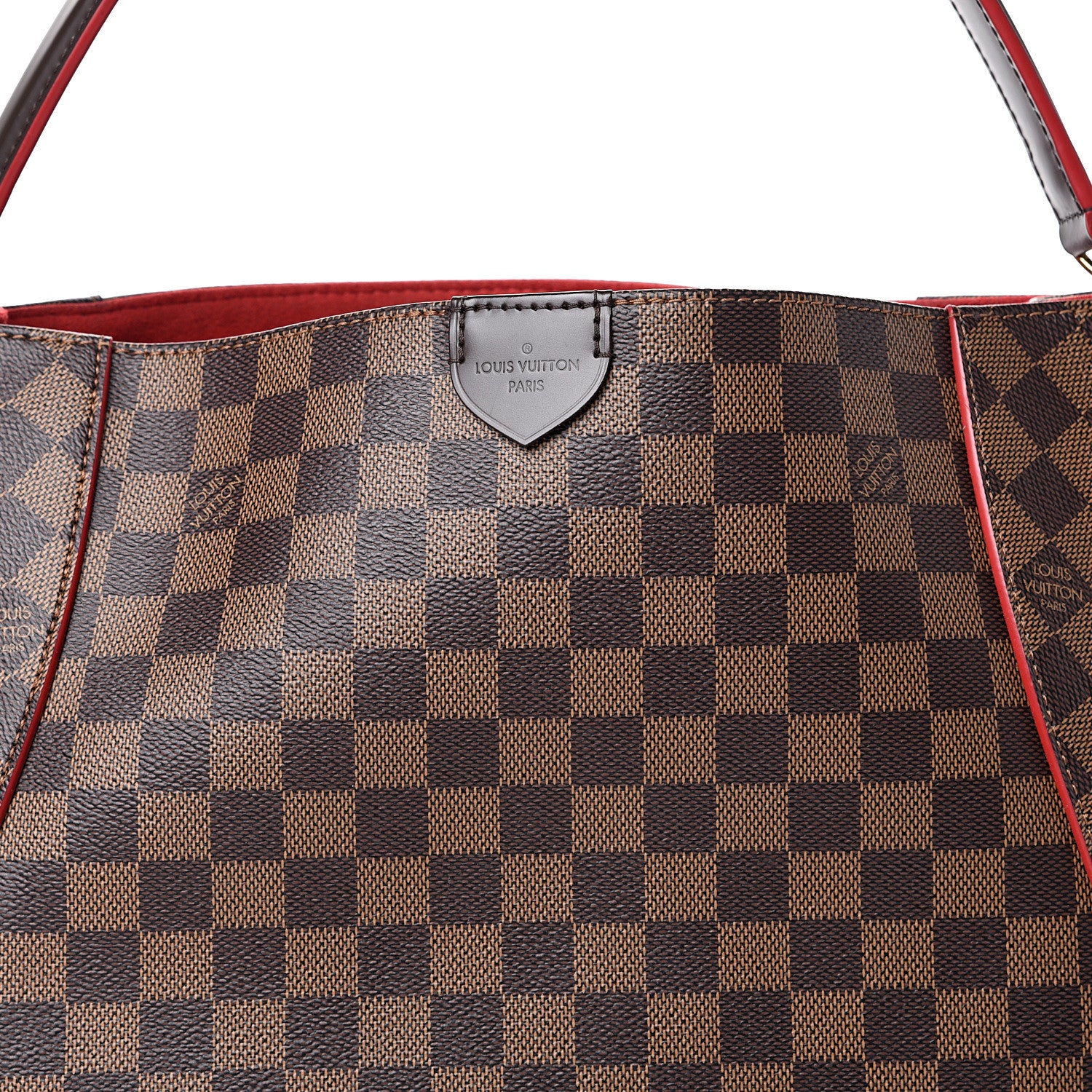 Louis Vuitton Damier Ebene Caissa Hobo Cherry 7 of 11