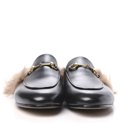 Gucci Calfskin Fur Womens Princetown Slippers 40.5 Black 2 of 8
