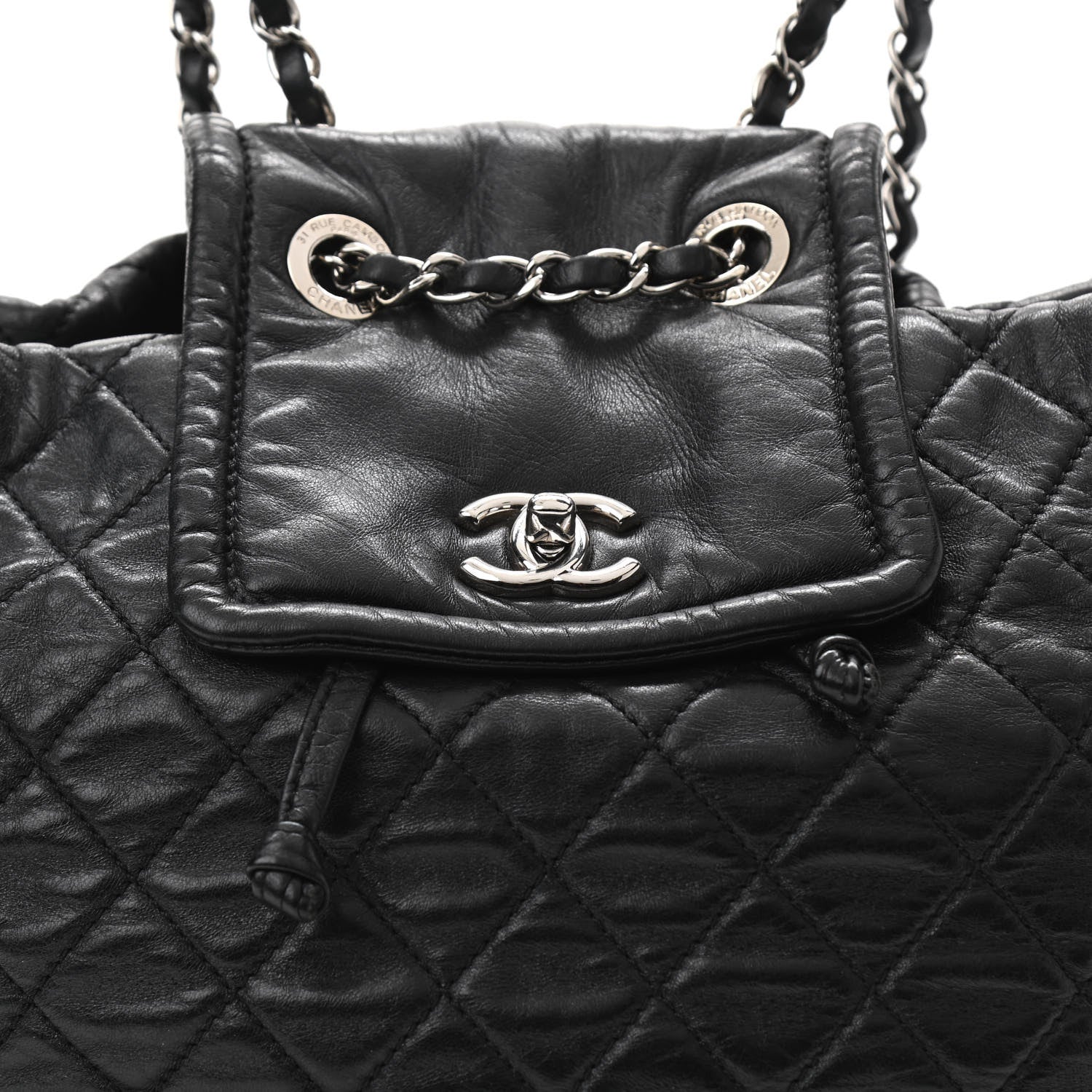 Chanel Lambskin Quilted Beijing Backpack Black 8 of 10