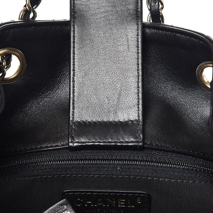 Chanel Lambskin Quilted Large Drawstring Bag Black 8 of 13