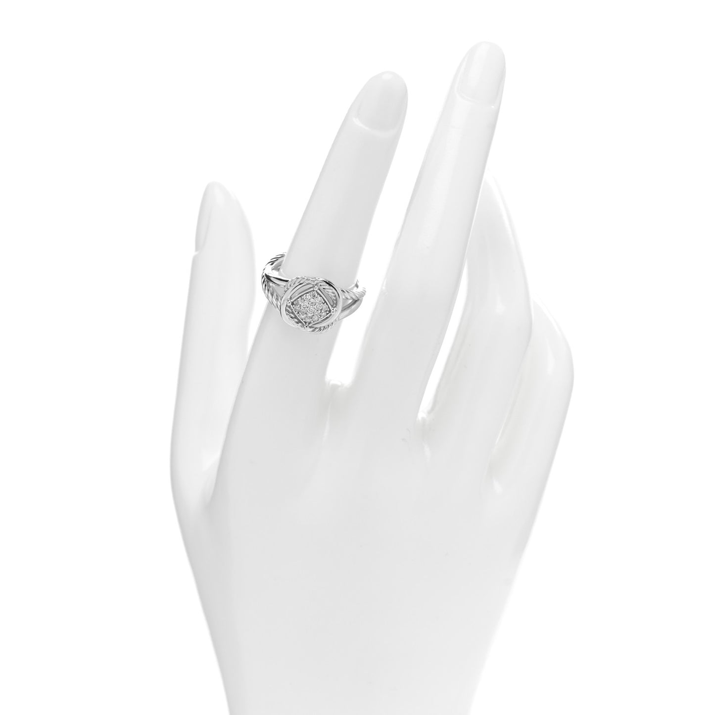 Sterling Silver Diamond Pave 7mm Infinity Ring 54 7