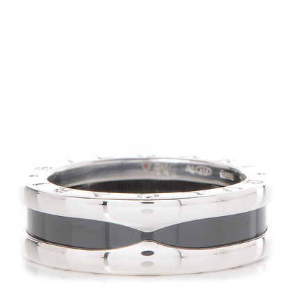 Bulgari Sterling Silver Ceramic Save The Children One-Band Ring 54 7 1 of 4