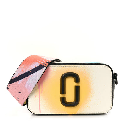 Marc Jacobs Saffiano Spray Paint Coated Small Snapshot Camera Bag White Multicolor 1 of 8