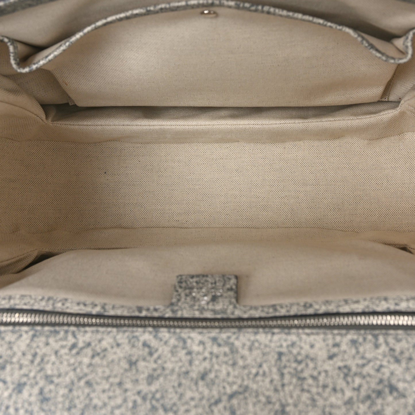 Calfskin Large New Bamboo Top Handle Bag Light Grey