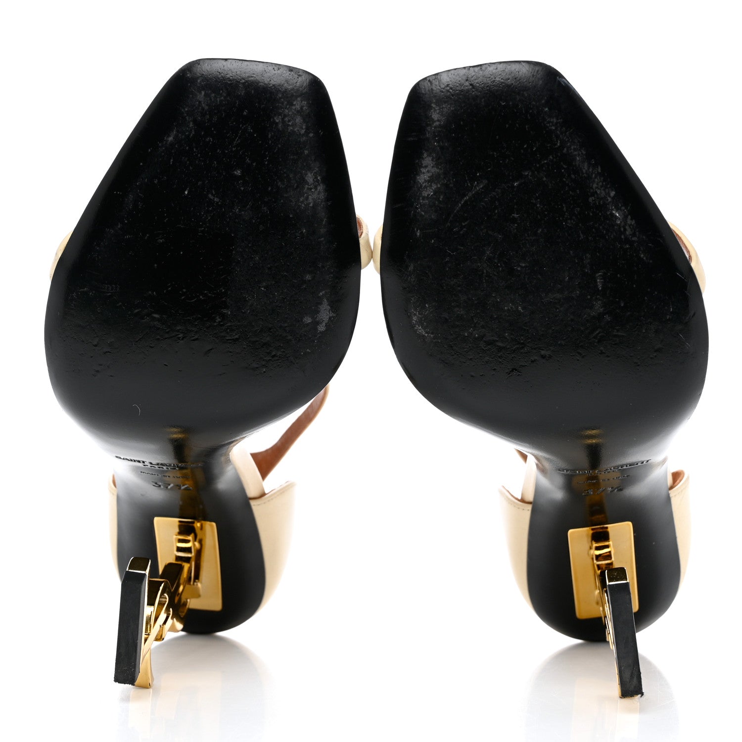 Saint Laurent Calfskin Opyum Sandals 37.5 Real Beige 5 of 11