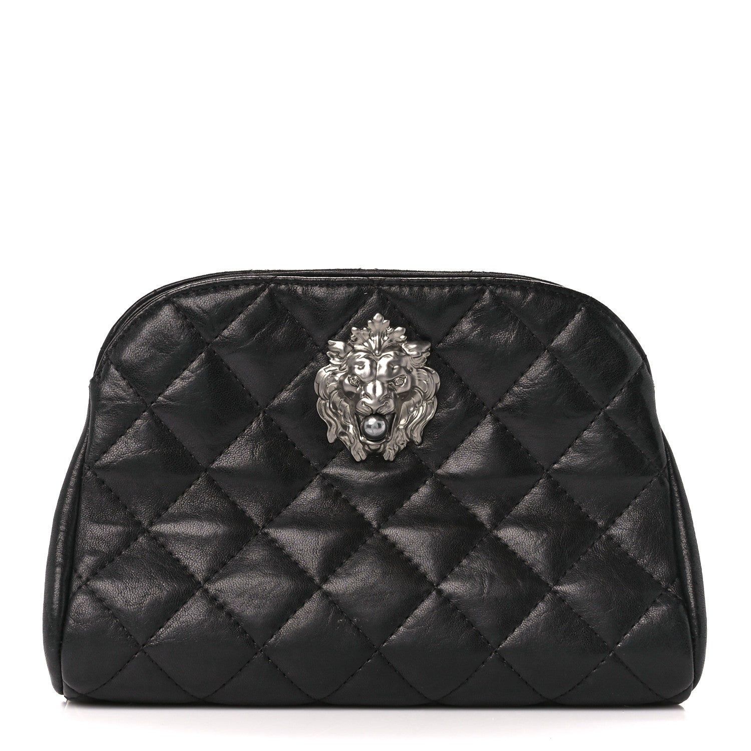 Chanel Lambskin Quilted Leo Lion Clutch Black 1 of 10