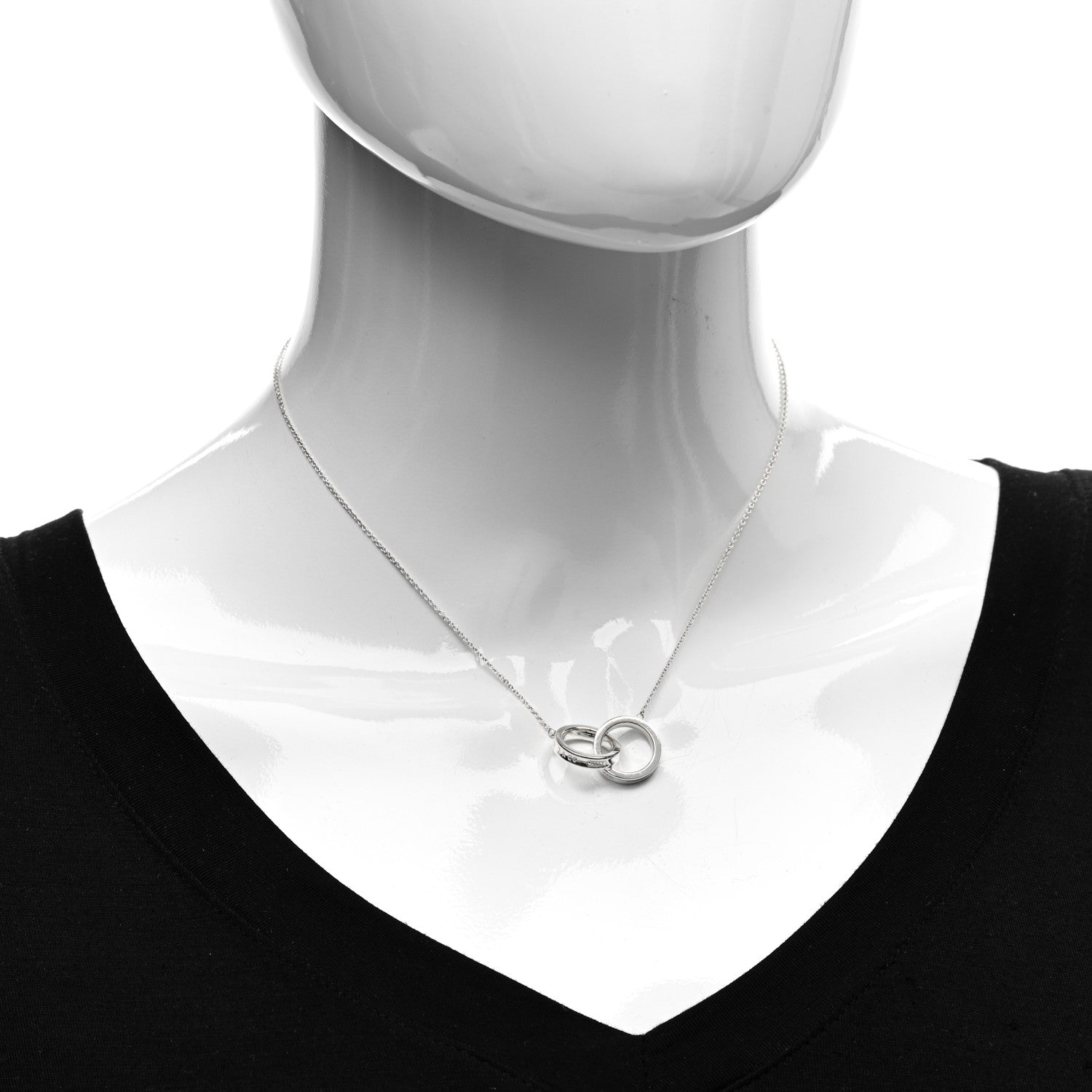Tiffany Sterling Silver 1837 Interlocking Circles Pendant Necklace 2 of 4