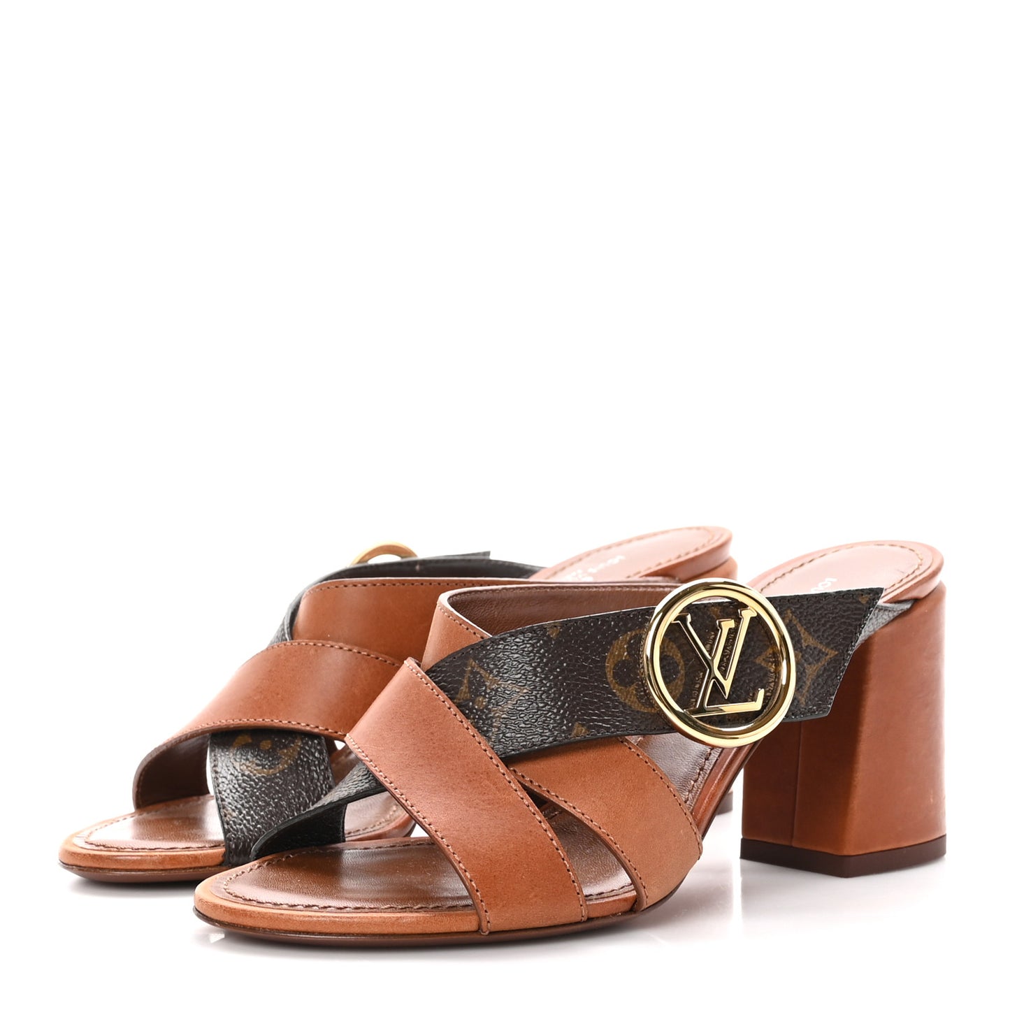 Monogram Horizon Mules 36 Cognac Brown