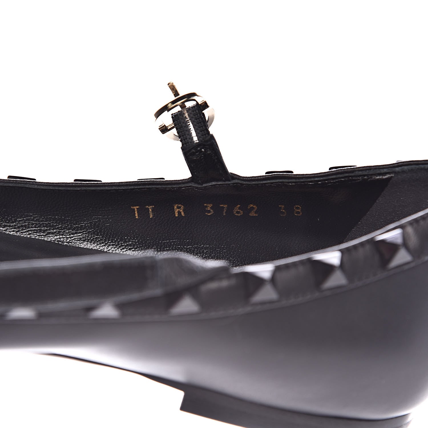 Valentino Garavani Nappa Rockstud Cage Ballerina Flats 38 Black 7 of 10