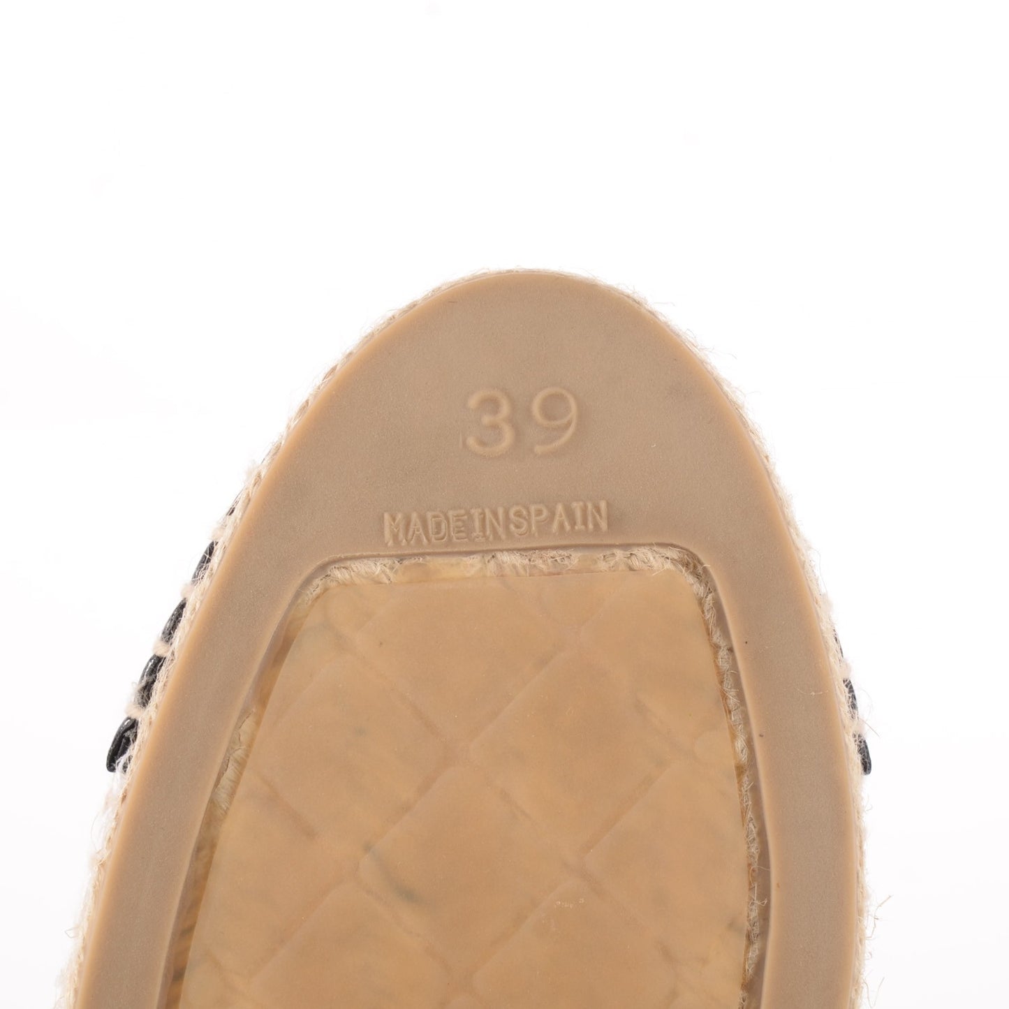 Mesh Lambskin Espadrilles 39 White Black