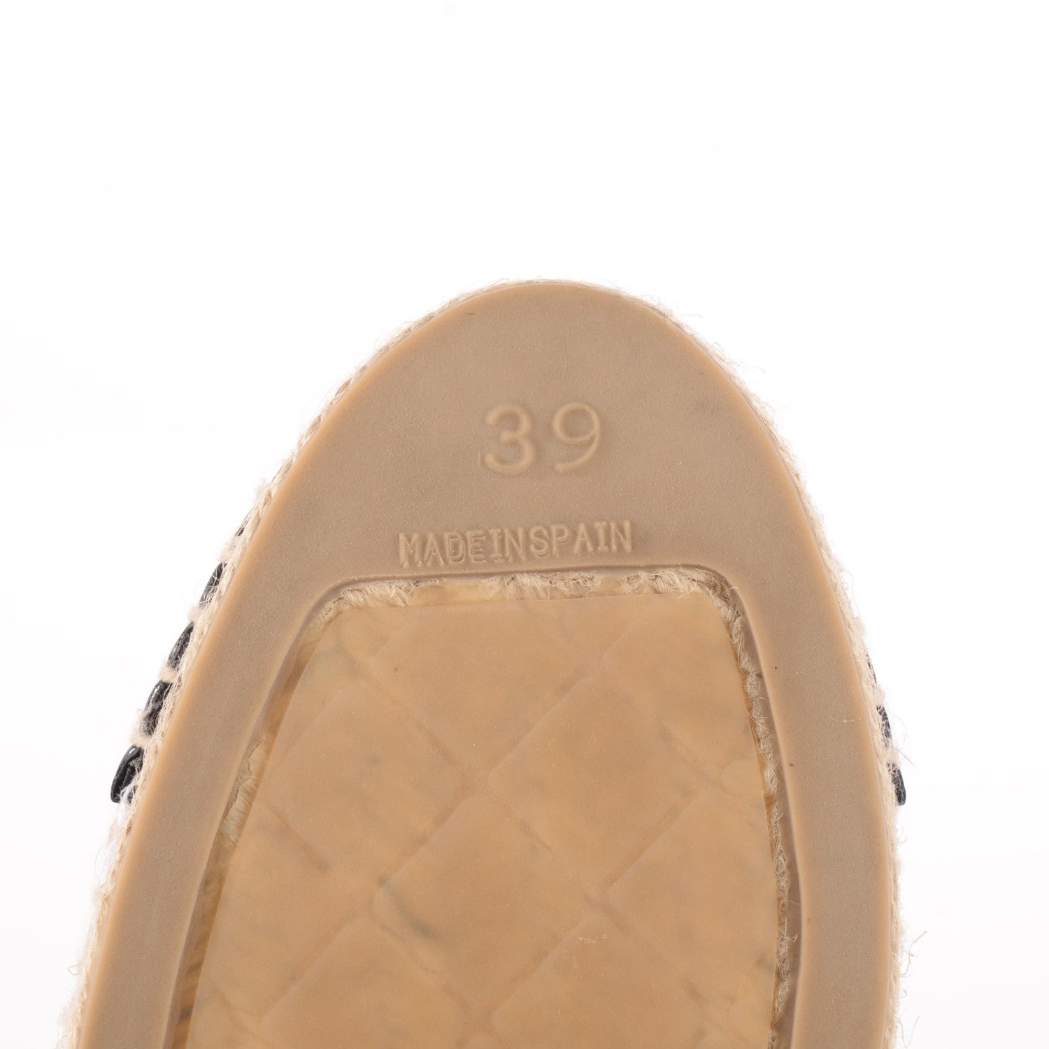 Chanel Mesh Lambskin Espadrilles 39 White Black 7 of 10