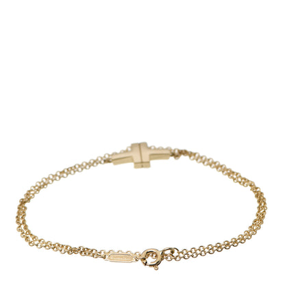 Tiffany 18K Yellow Gold T Double Chain Bracelet 2 of 4