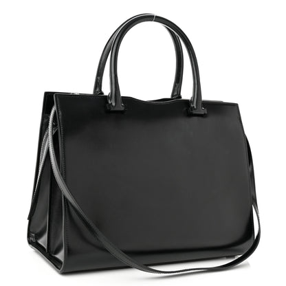 Saint Laurent Shiny Calfskin Medium Uptown Tote Black 2 of 12