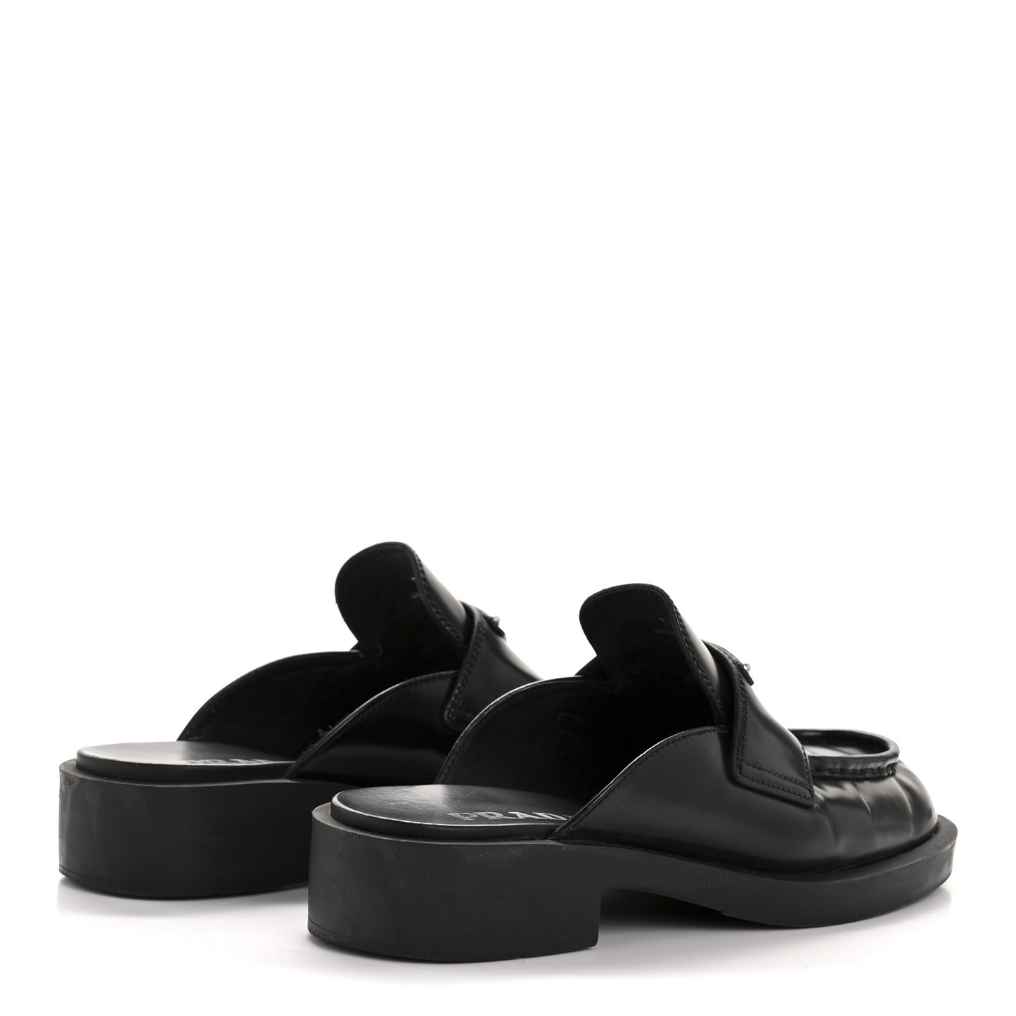 Spazzolato Triangle 40mm Loafer Mules 37.5  Black